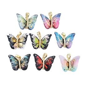 Латунные микро проложить кубического циркония подвески, cmолой, бабочка