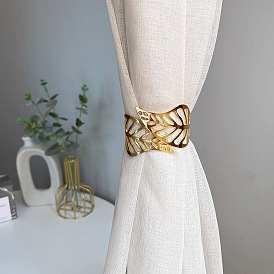 Curtain strap metal spring hollow leaf curtain buckle without punching home curtain clip