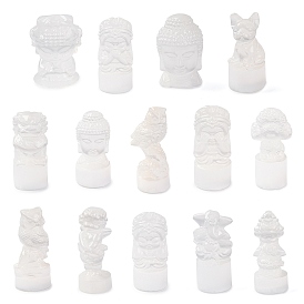 Natural Selenite Figurines, Reiki Energy Stone Display Decorations, for Home Feng Shui Ornament