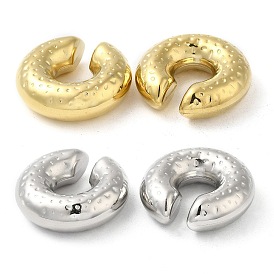 304 Stainless Steel Cuff Earrings, Non Piercing Earrings, Round