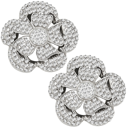 1 пара съемных цветочных украшений для обуви, зажим для пряжки из сплава со стразами