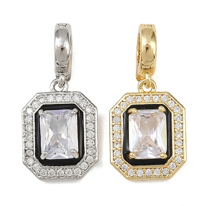 Латунные микро проложить кубического циркония подвески, прямоугольные