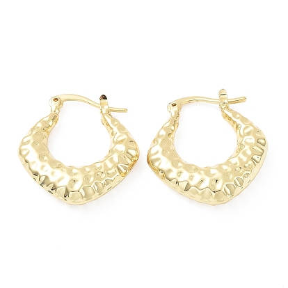 Rack Plating Brass Rhombus Hoop Earrings, Cadmium Free & Lead Free