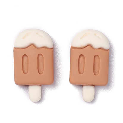 Cabochons en résine opaque, deux tons, crème glacée