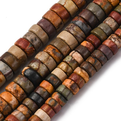 Нити бусин из натуральной яшмы пикассо/полихромной яшмы, диск, Heishi бусы