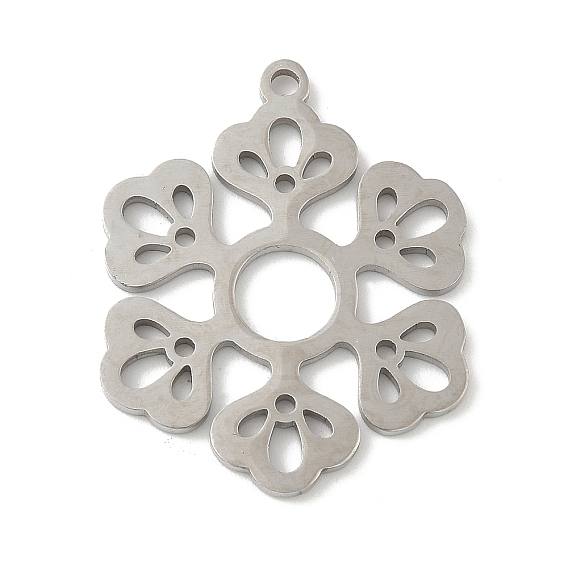 304 подвески из нержавеющей стали, цветочный шарм, лазерная резка, ионное покрытие (ip)