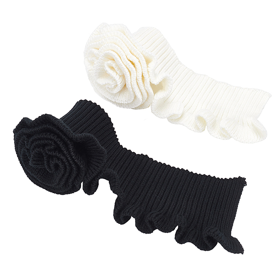 2шт 2 стиль полиэстер эластичная ребристая ткань для манжет, отделка воротника выреза горловины пояса