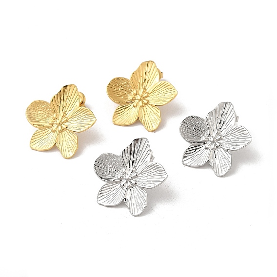 304 из нержавеющей стали серьги, цветок