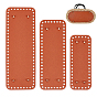 3Pcs 3 Styles Rectangle Imitation Leather Bag Bottoms, for DIY Crochet Bag Making, Golden