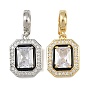 Латунные микро проложить кубического циркония подвески, прямоугольные