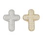 Латунные микропаве из прозрачного кубического циркония, без кадмия и без свинца, крестик