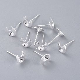 304 Stainless Steel Stud Earring Settings, Moon