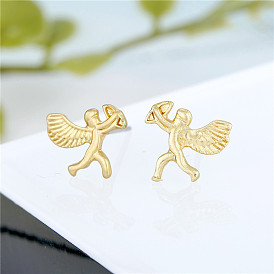Charming Cupid Rose Earrings in Plated Alloy for Women's Jewelry Collection