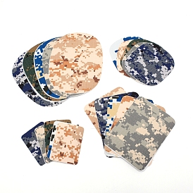 Patchs de colle thermofusible polyeter, motif de camouflage, rectangle et ovale