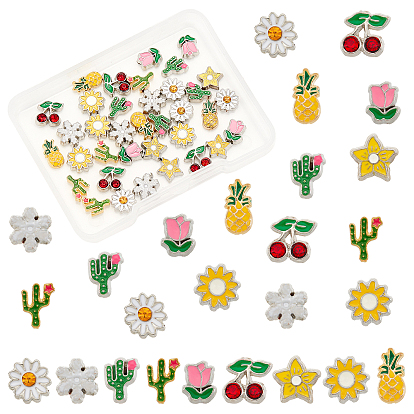 Alloy Enamel Cabochons, Mixed Shapes
