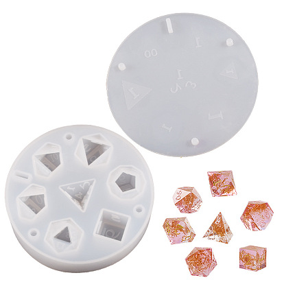 DIY Polyhedral Game Dice Silicone Molds, Resin Casting Molds, for UV Resin, Epoxy Resin Craft Making