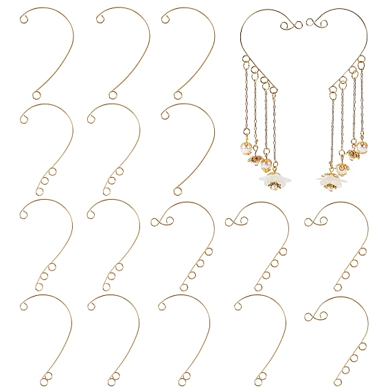 16шт 4 стиль 316 ушные манжеты из нержавеющей стали, альпинистская обертка вокруг сережек без пирсинга, с горизонтальными петлями