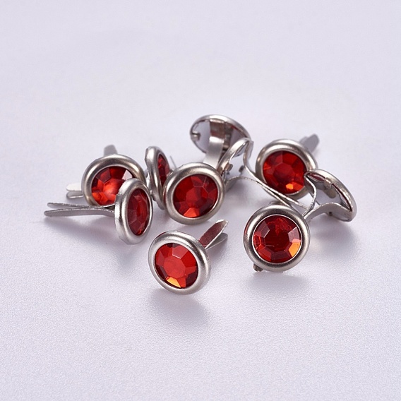 Iron Brads, with Acrylic Rhinestone, For Scrapbooking, Photo Album, DIY Paper Cards Decoration