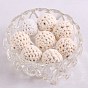 Handmade Woolen Macrame Wooden Pom Pom Ball Beads, for Baby Teether Jewelry Beads DIY Necklace Bracelet