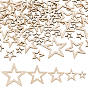 70 шт. 5 стили необработанные полые деревянные щепки, звезда