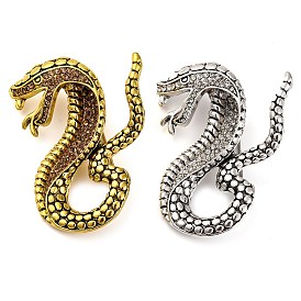 Snake Alloy Rhinestone Brooch Pin, Alloy Badge for Backpack Clothes