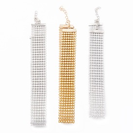 7 collar de gargantilla con diamantes de imitación de cristal en fila, collar ancho de strass para mujer