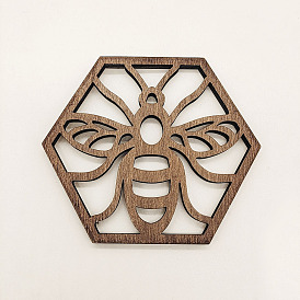 Wooden Cup Mats, Bees/Honeycomb Coaster