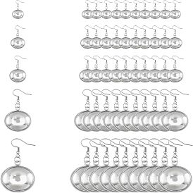 Сделай сам серьги, с настройками 304 подвесного кабошона из нержавеющей стали, 316 хирургические крючки для серег из нержавеющей стали, Кабошоны из стекла