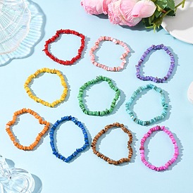 10 шт. 10 Браслеты из натуральных пресноводных ракушек, окрашенные в разные цвета, для мужчин и женщин, самородки