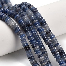 Нити бусин из натурального синего авантюрина (окрашенного и нагретого), рондель