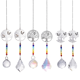 Crystal Glass Sun Catcher Pendant, Tree of Life Rainbow Maker, DIY Garden & Home Decoration