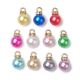 Alloy Pendants, with ABS Imitation Pearl and Rhinestone Charms