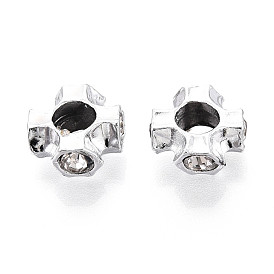 Европейские бусины, сплав, стразы , бусины с большим отверстием, крестик