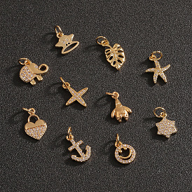 diy jewelry accessories micro-inlaid zircon geometric pendant earring pendant