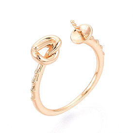 Закрепка кольца-манжеты из латуни с закрученным узлом, за половину пробурено бисера