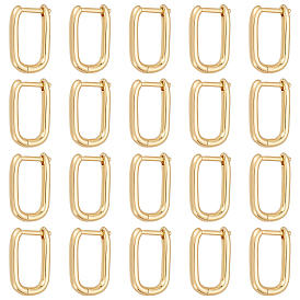 10 пары латунных серег-колец Huggie Hoop, долговечный, прямоугольные