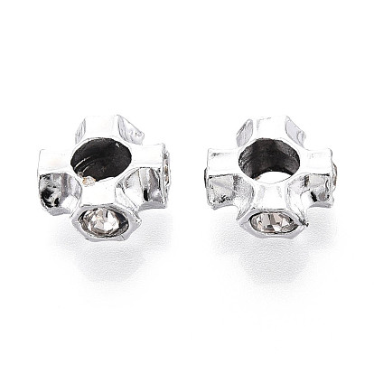 Европейские бусины, сплав, стразы , бусины с большим отверстием, крестик