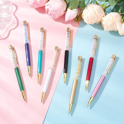 Креативные шариковые ручки в пластиковой трубке, с черным стержнем для ручки внутри и акриловыми бусинами-цветами