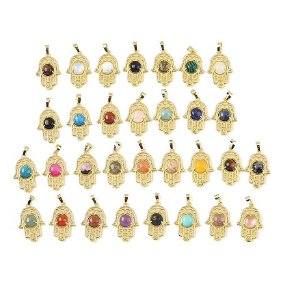 Драгоценный камень подвески, латунные полые хамса ручные амулеты, стойки покрытие, без кадмия и без свинца, золотые