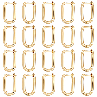10 пары латунных серег-колец Huggie Hoop, долговечный, прямоугольные