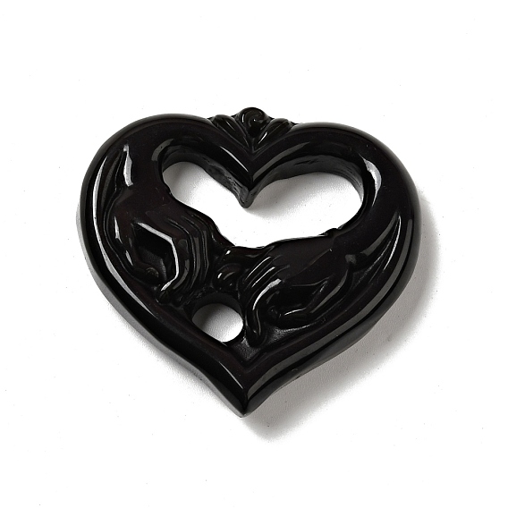 Подвески из натуральной радуги обсидиана, полые сердца