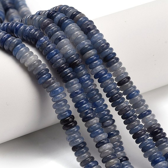 Нити бусин из натурального синего авантюрина (окрашенного и нагретого), рондель