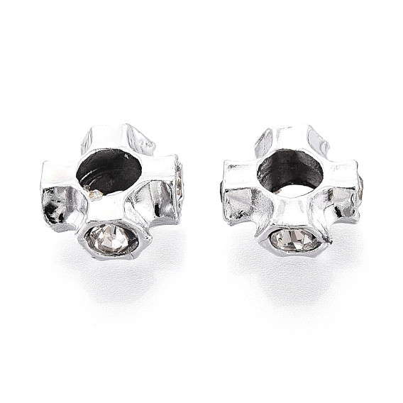 Европейские бусины, сплав, стразы , бусины с большим отверстием, крестик