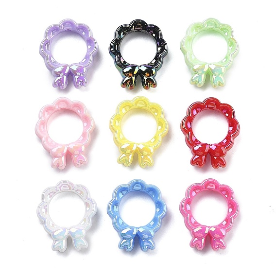 Uv акриловые покрытия бусины, радужный, Рождественский венок