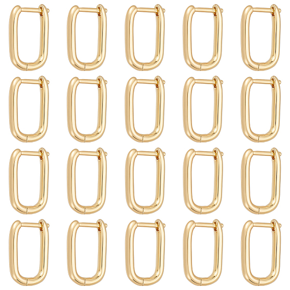 10 пары латунных серег-колец Huggie Hoop, долговечный, прямоугольные