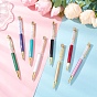 Креативные шариковые ручки в пластиковой трубке, с черным стержнем для ручки внутри и акриловыми бусинами-цветами