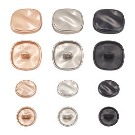 Alloy Shank Buttons, Square, for Overcoat Jacket Decoration DIY Sewing Materials