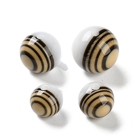 Opaque Resin Beads, Striped Round Beads