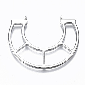 Hollow Alloy Pendant Links, Lead Free & Cadmium Free, U Shape