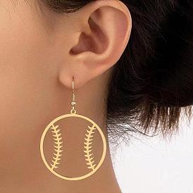 Brass & Iron Baseball Dangle Earrings for Women